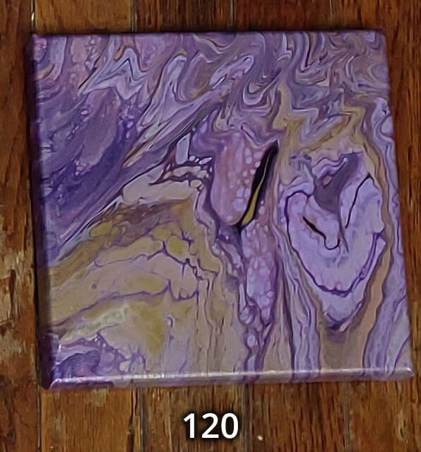 An 8x8 paint pour piece